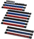 12 Piece Portable Socket Organizer Rail Set, 1/4 3/8 1/2