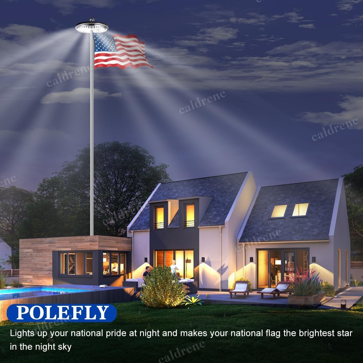 1200 Lumen Solar Flag Pole Light, Waterproof – view 4