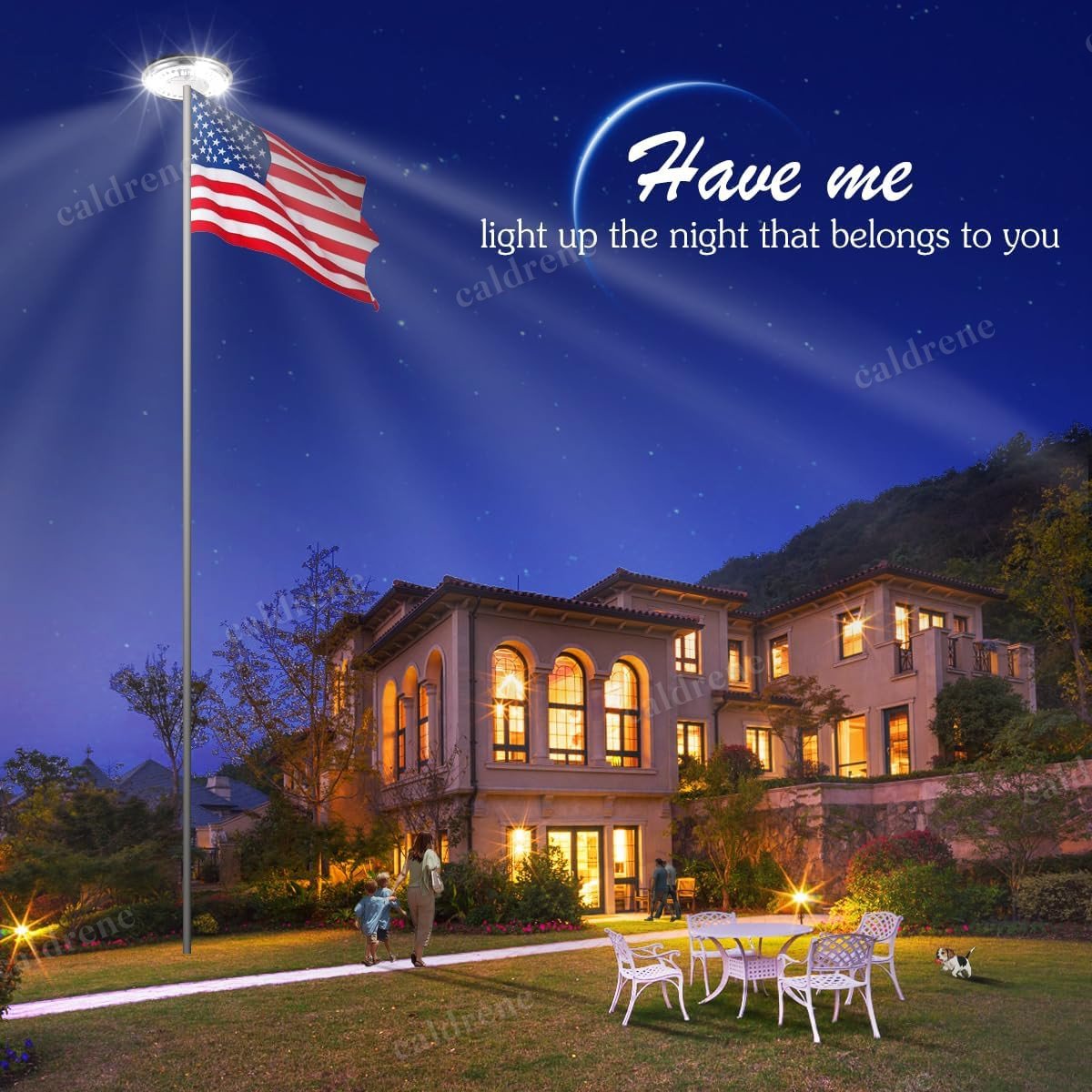 1200 Lumen Solar Flag Pole Light, Waterproof – view 7