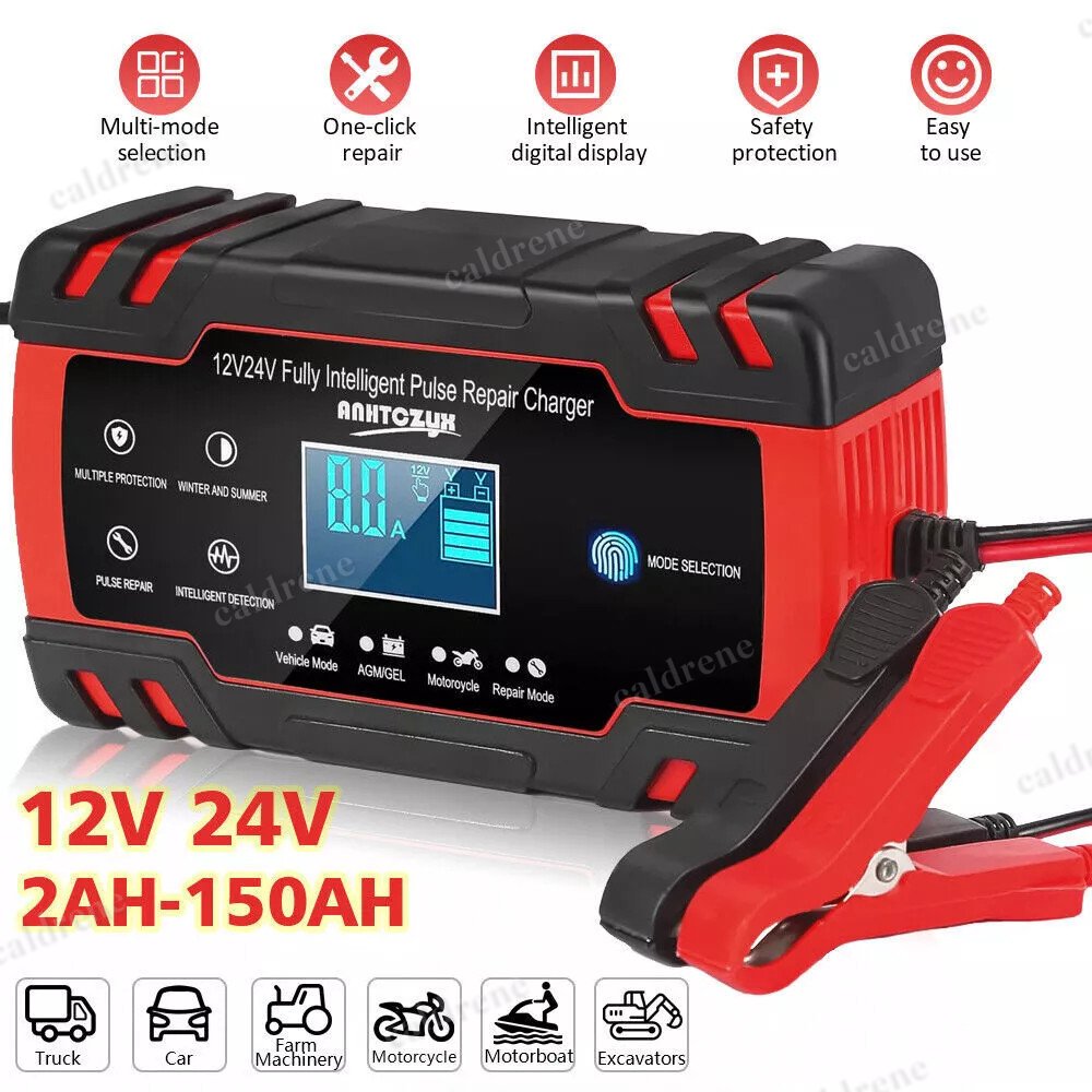 12V 24V Smart Automatic Car Battery Charger with Pulse Repair – view 2