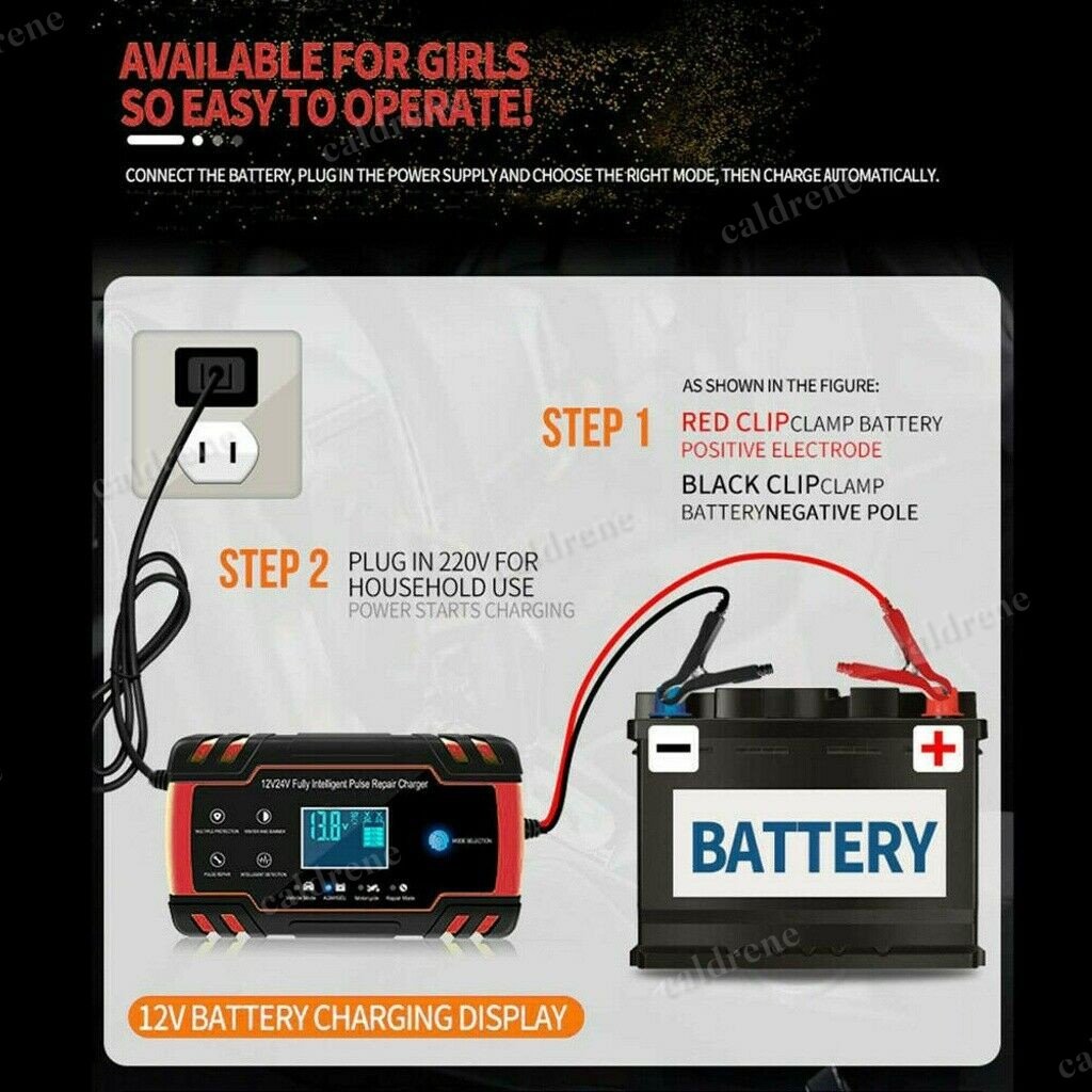 12V 24V Smart Automatic Car Battery Charger with Pulse Repair – view 9