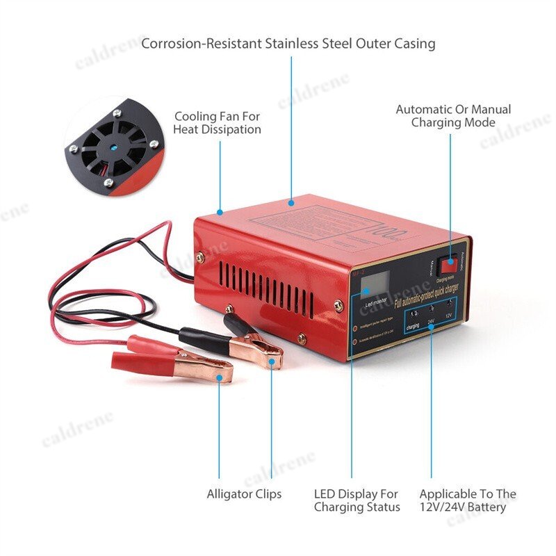 12V/24V Smart Car Battery Charger – view 3