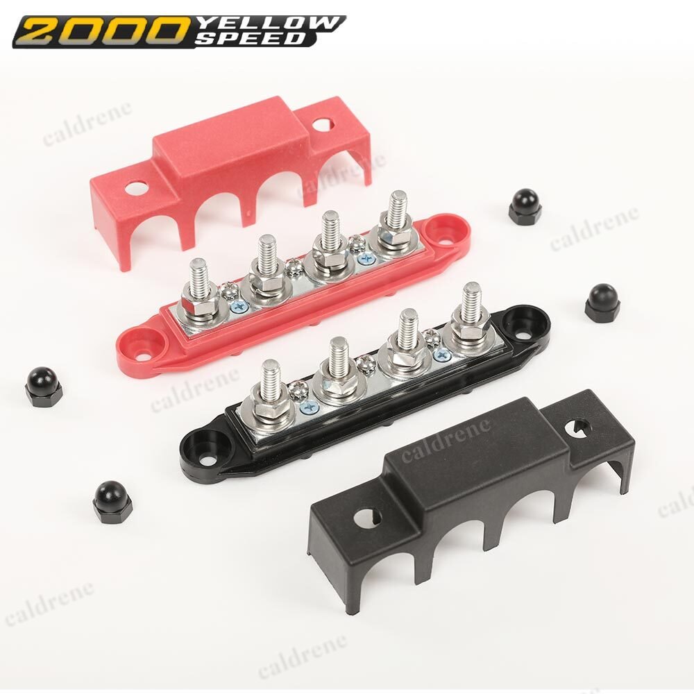 12V 250A Power Distribution Block Bus Bar with Cover, 2 Pack – view 4