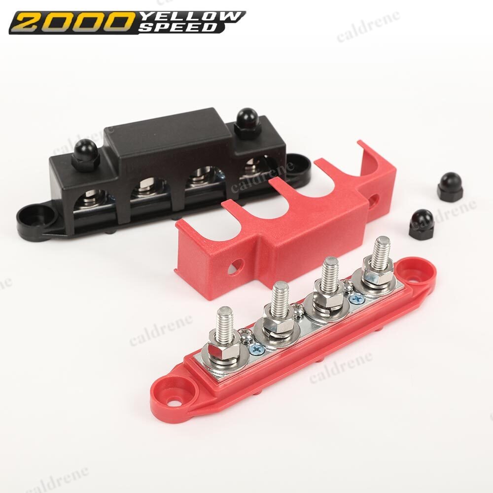12V 250A Power Distribution Block Bus Bar with Cover, 2 Pack – view 7
