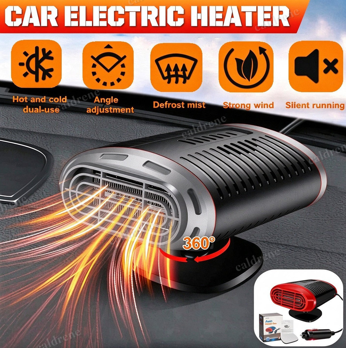 12V Portable Car Heater Fan Windshield Defroster Demister – view 2