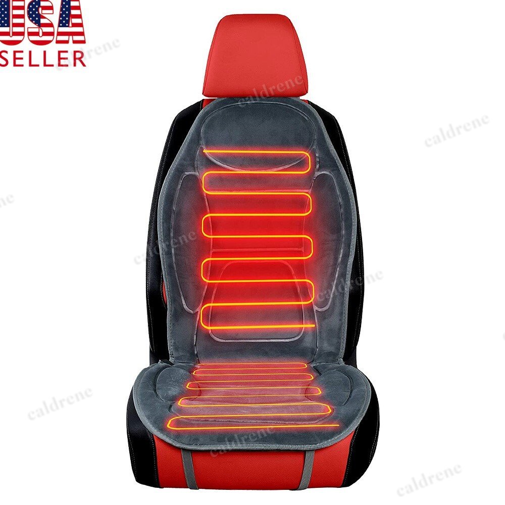 12V Universal Heated Car Seat Cover Suede Gray – view 3