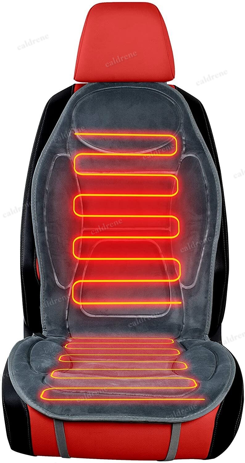 12V Universal Heated Car Seat Cover Suede Gray – view 4