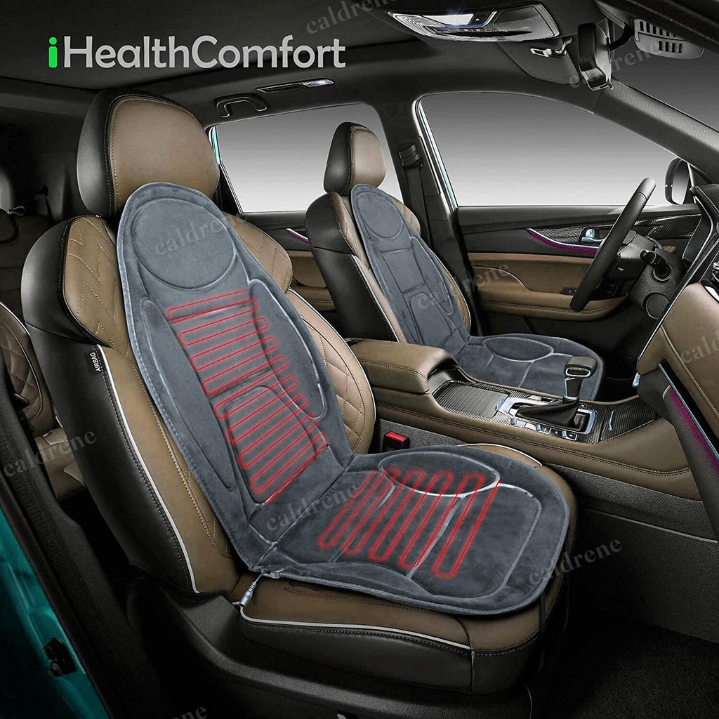 12V Universal Heated Car Seat Cover Suede Gray – view 6