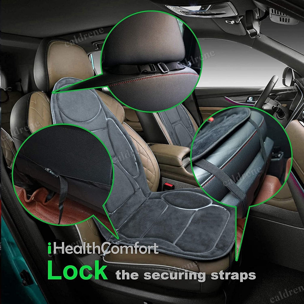 12V Universal Heated Car Seat Cover Suede Gray – view 8