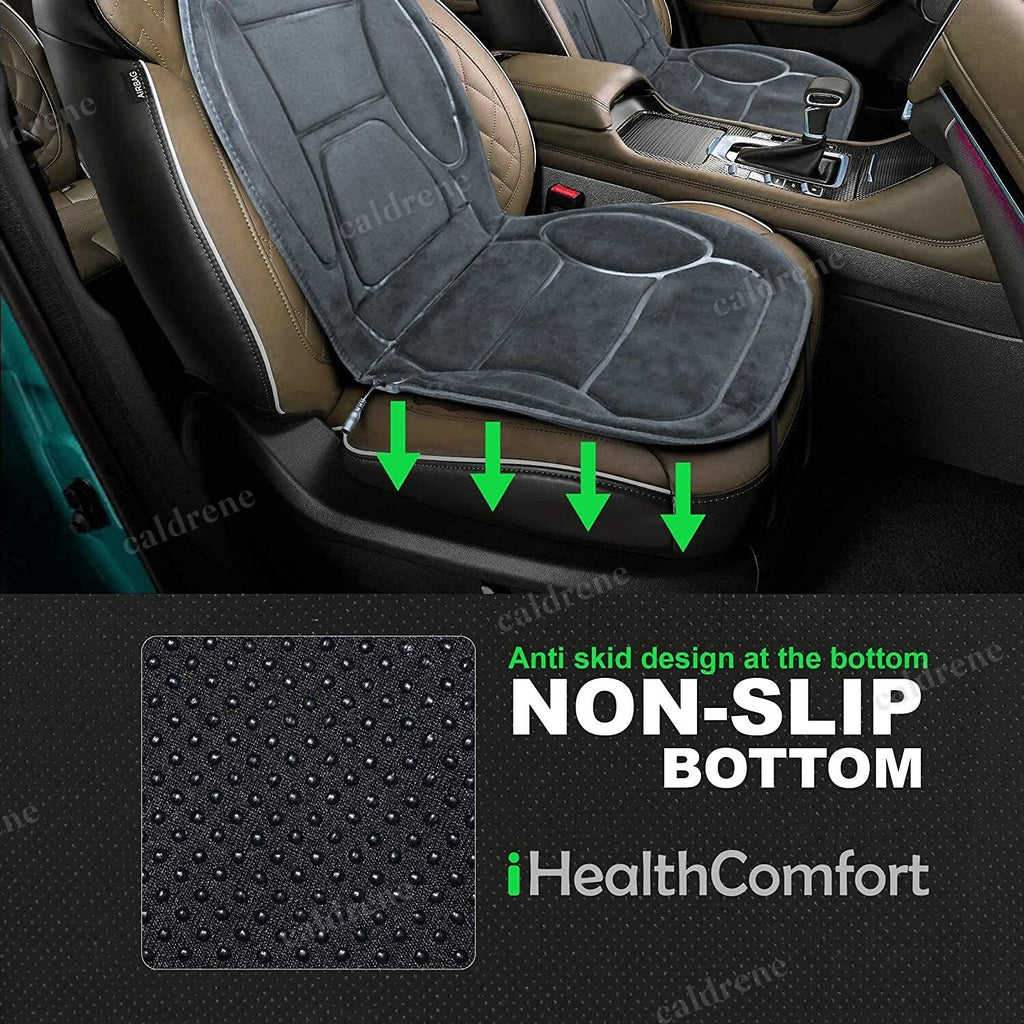 12V Universal Heated Car Seat Cover Suede Gray – view 9