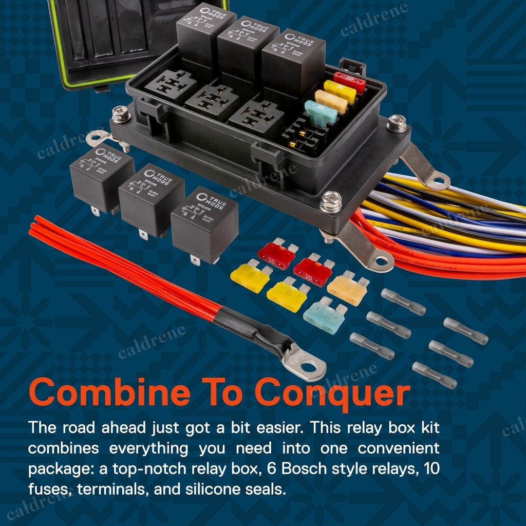 12V Waterproof 6-Way ATO Fuse Relay Box with Harness, Marine – view 5