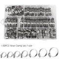 130 Piece Stainless Steel Worm Gear Hose Clamp Assortment