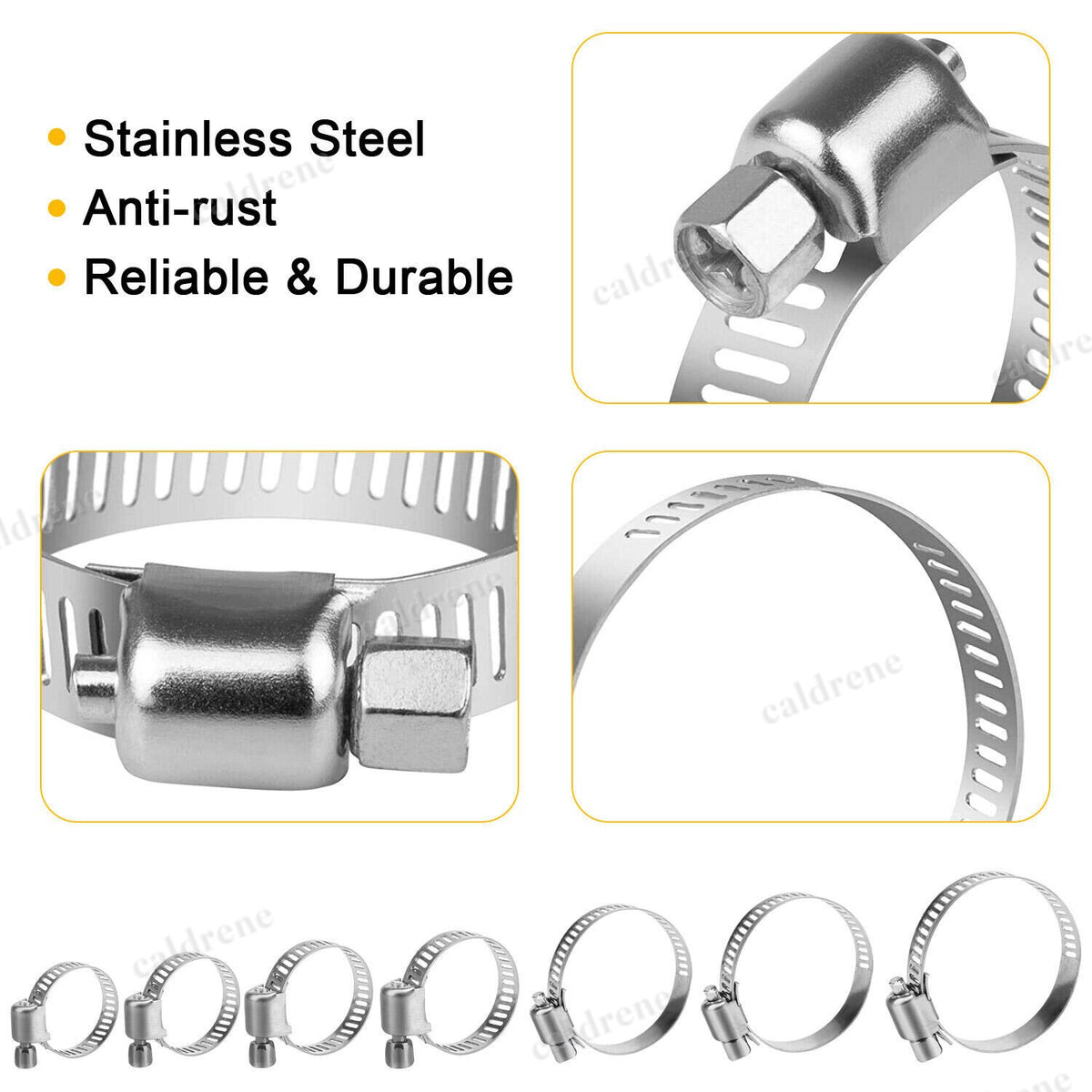 130 Piece Stainless Steel Worm Gear Hose Clamp Assortment – view 5
