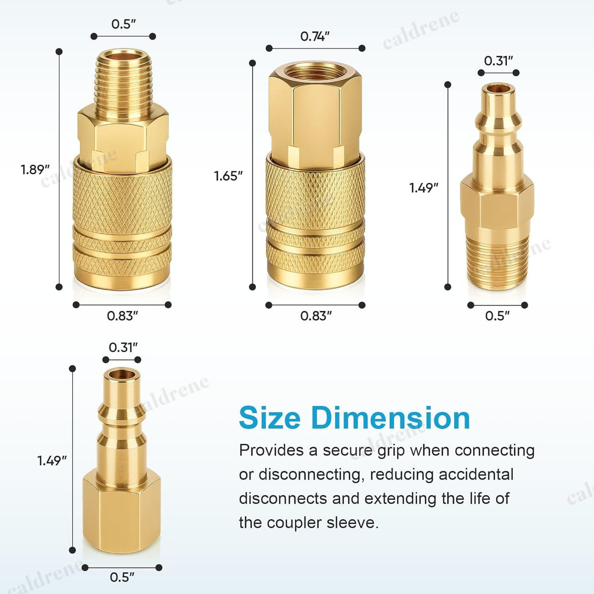 14 Piece Brass 1/4 NPT Air Compressor Quick Coupler Fittings Kit – view 2