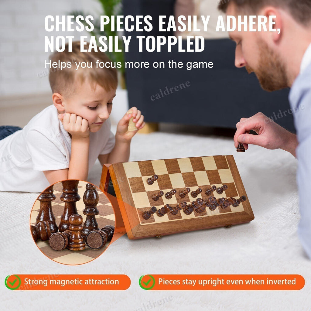 15-Inch Wooden Magnetic Chess and Checkers 2-in-1 Set – view 3