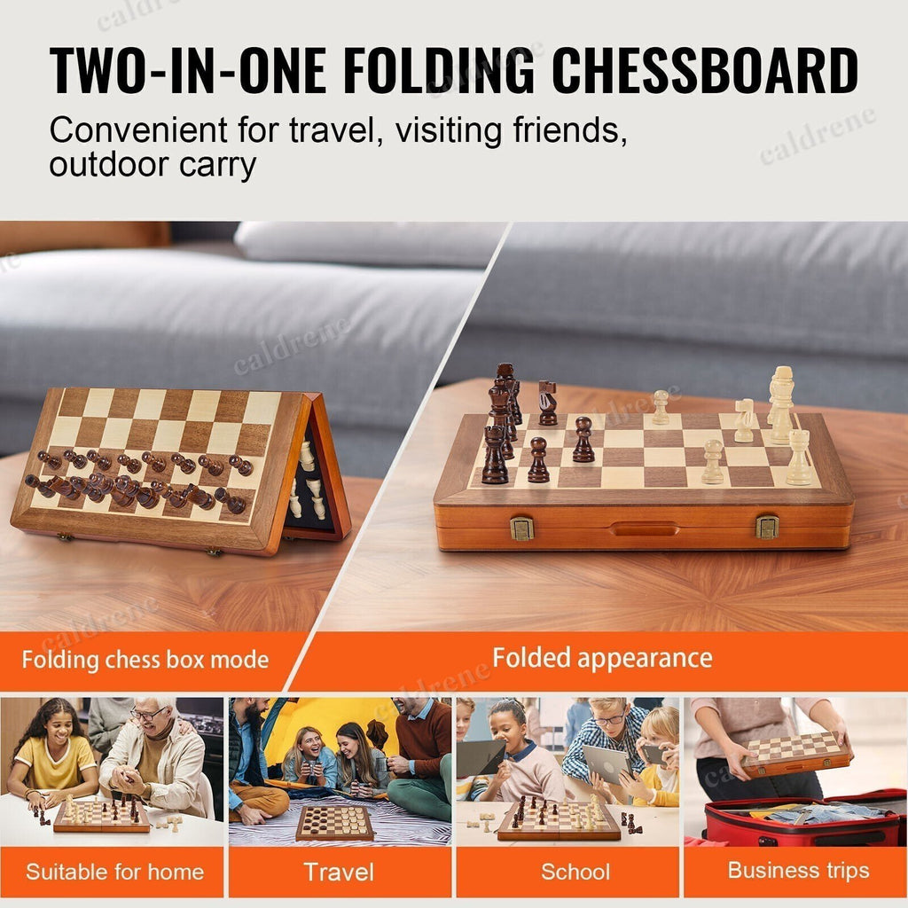15-Inch Wooden Magnetic Chess and Checkers 2-in-1 Set – view 5
