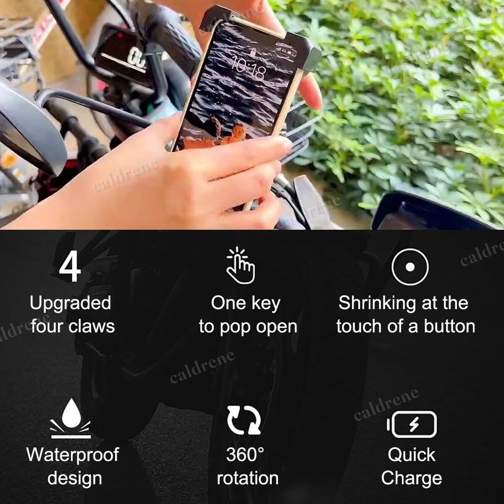 15W Wireless Charger Phone Holder Mount for Motorcycle Handlebar – view 3