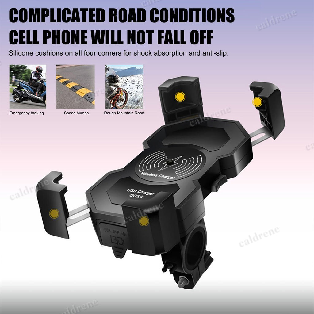 15W Wireless Charger Phone Holder Mount for Motorcycle Handlebar – view 6