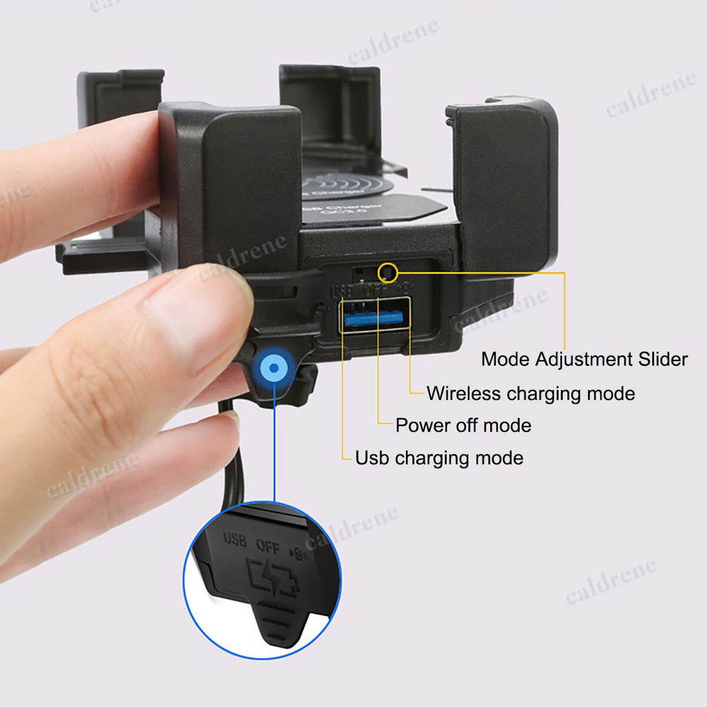 15W Wireless Charger Phone Holder Mount for Motorcycle Handlebar – view 9
