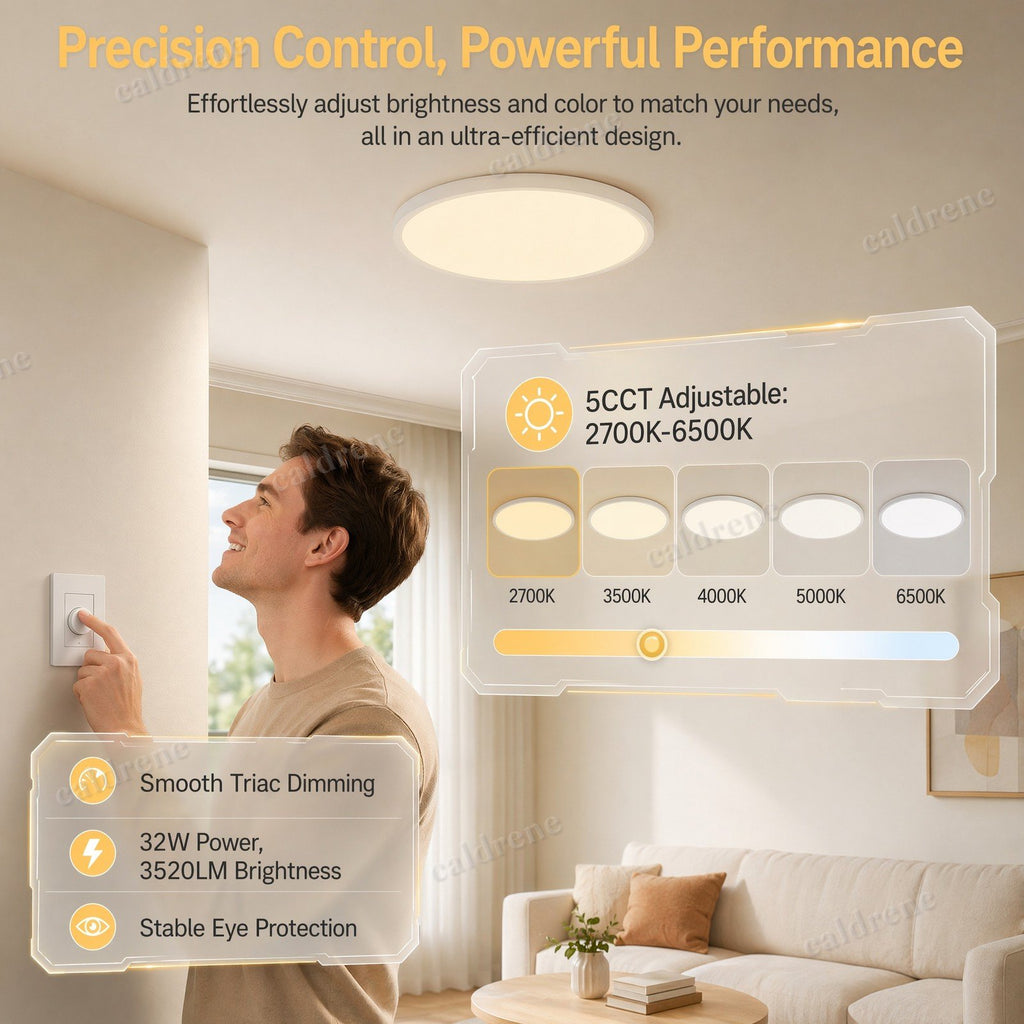 16 Inch 5CCT LED Flush Mount Ceiling Light Dimmable, 4 Pack – view 4