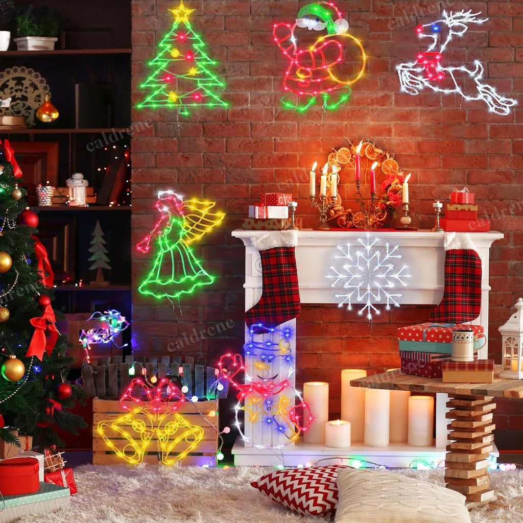 16 Inch Christmas Window Silhouette Lights Deer Bell Angel Snowman, 4 Pack – view 7