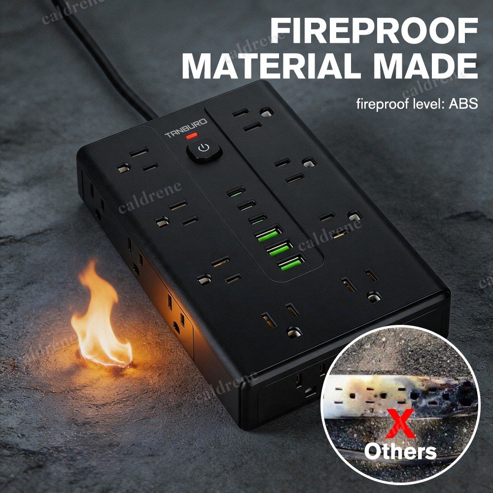 16-Outlet Flat Plug Power Strip with USB Ports and Surge Protection – view 9