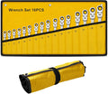 16 Piece Flexible Head Ratcheting Wrench Set, 6-22mm