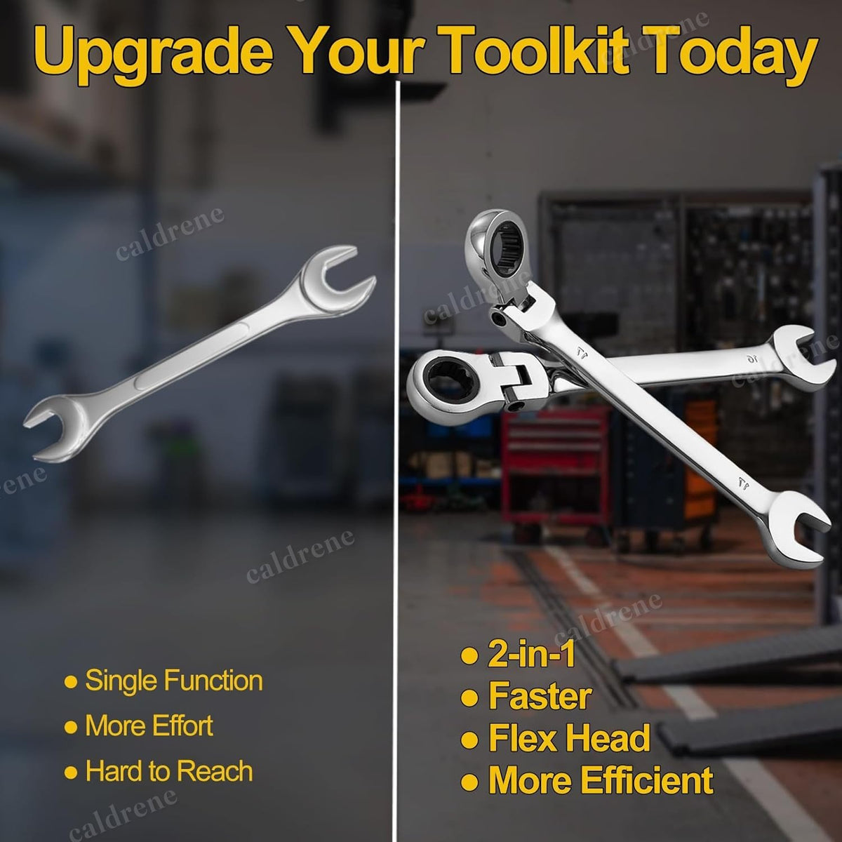 16 Piece Flexible Head Ratcheting Wrench Set, 6-22mm – view 4