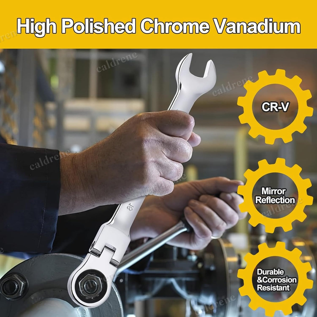 16 Piece Flexible Head Ratcheting Wrench Set, 6-22mm – view 6