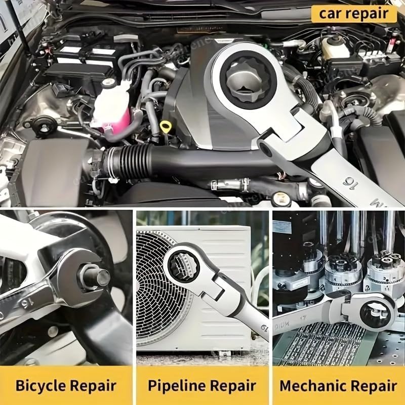 16 Piece Flexible Head Ratcheting Wrench Set, 6-22mm – view 8
