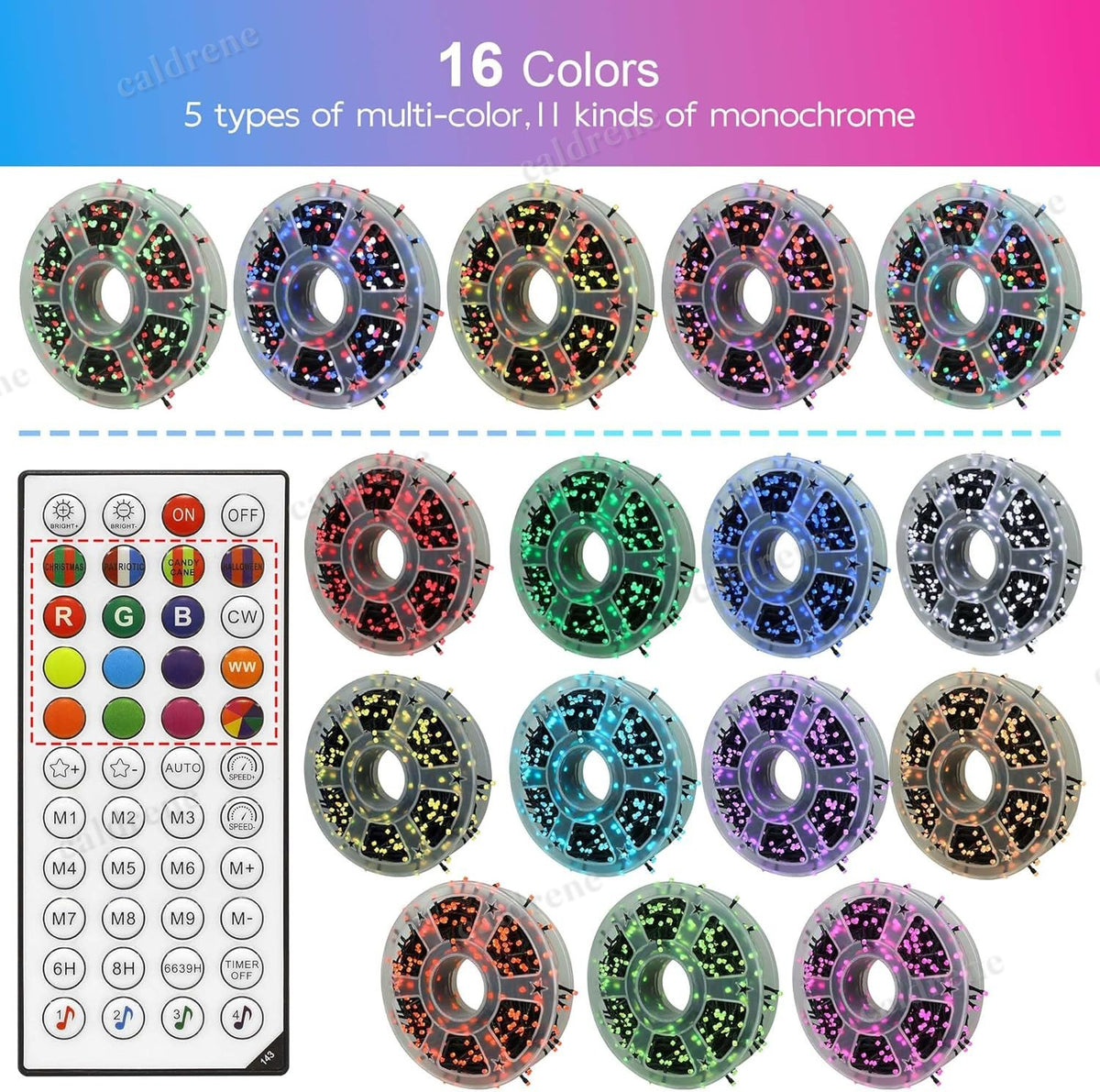 164ft 500 LED RGB Color Changing Christmas Lights with Remote – view 4