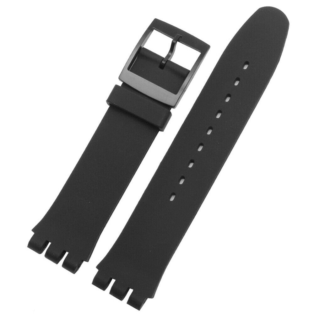 17mm Replacement Watch Band Strap for Swatch - Stylish & Durable – Black