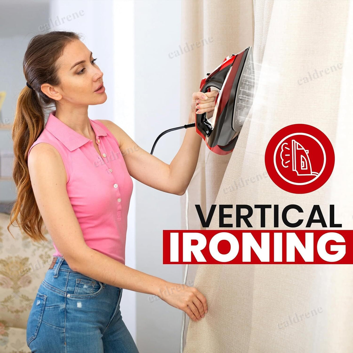 1800W Steam Iron with Non-Stick Soleplate – view 4