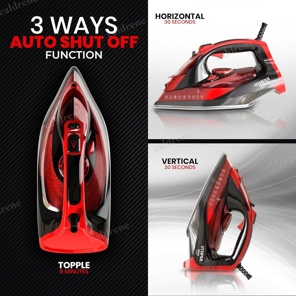1800W Steam Iron with Non-Stick Soleplate – view 5