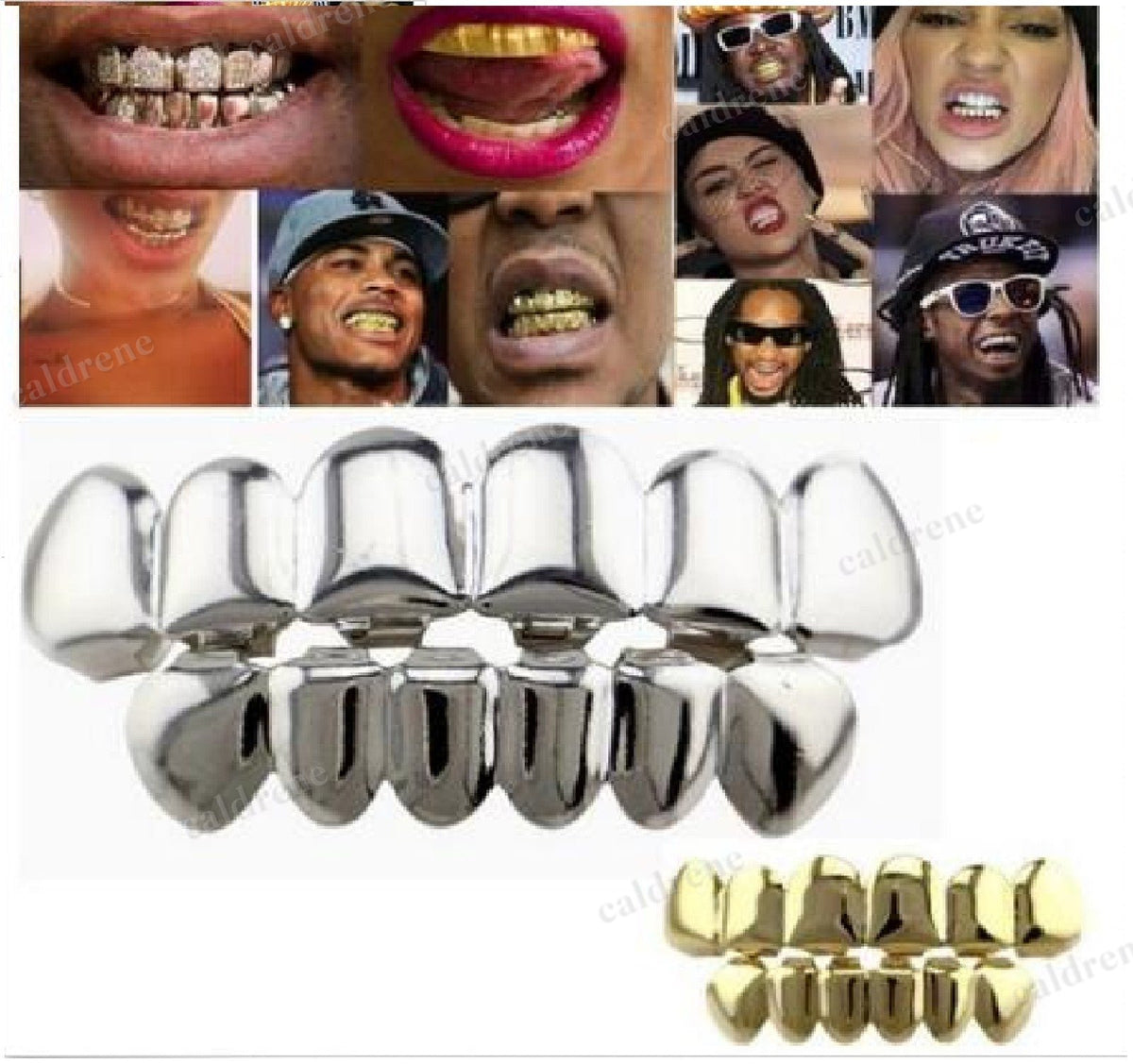 18k Gold Plated Grillz Set for Teeth in 3 Colors – view 2