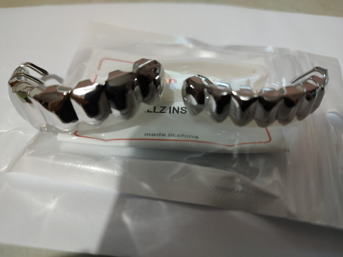 18k Gold Plated Grillz Set for Teeth in 3 Colors – Silver
