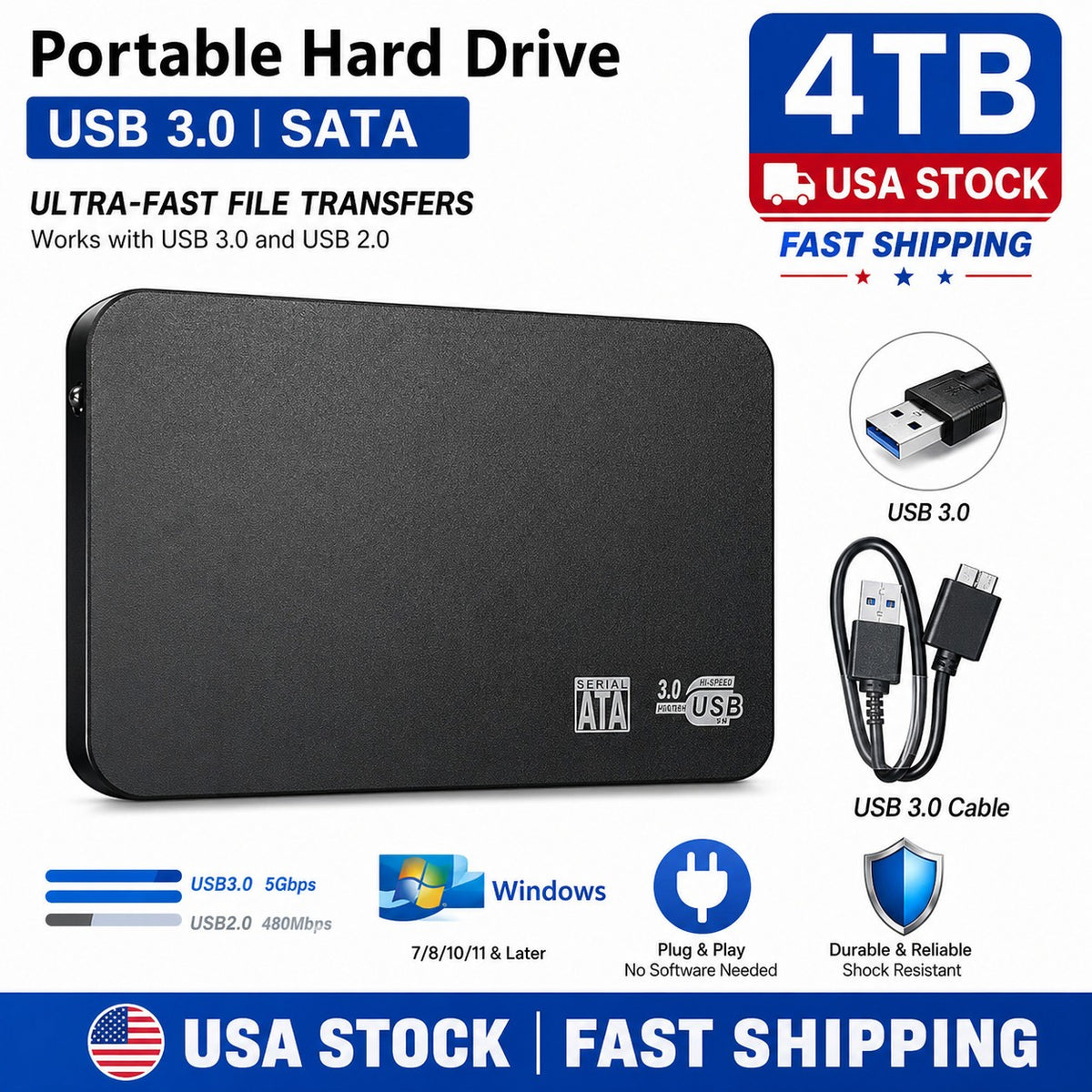2.5 Inch USB 3.0 SATA External Hard Drive Enclosure