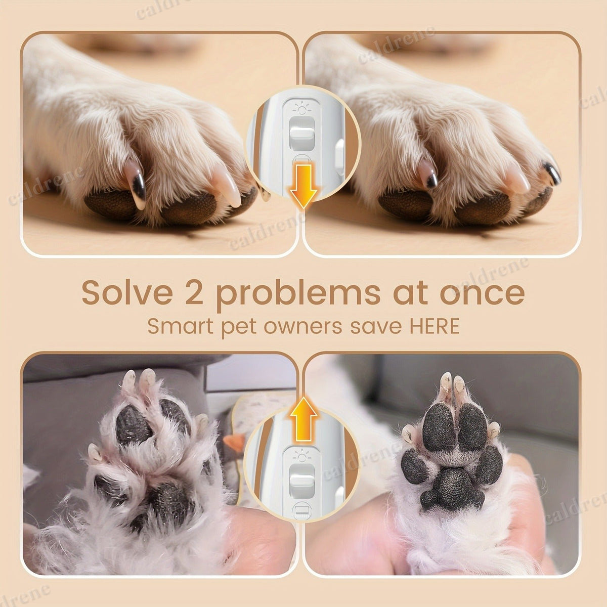 2-in-1 Rechargeable Pet Grooming Clipper with LED Light – view 6