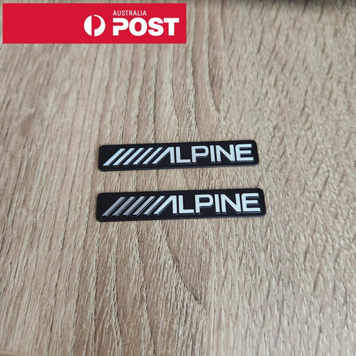 2 x Alpine Badge Speaker Sticker Emblem with Adhesive Back