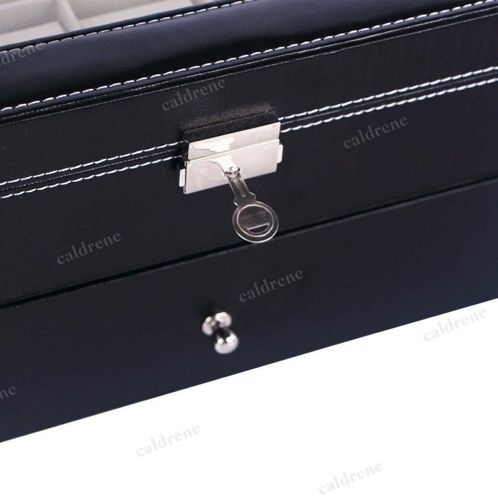 20-Slot Leather Watch Box with Glass Top – view 4