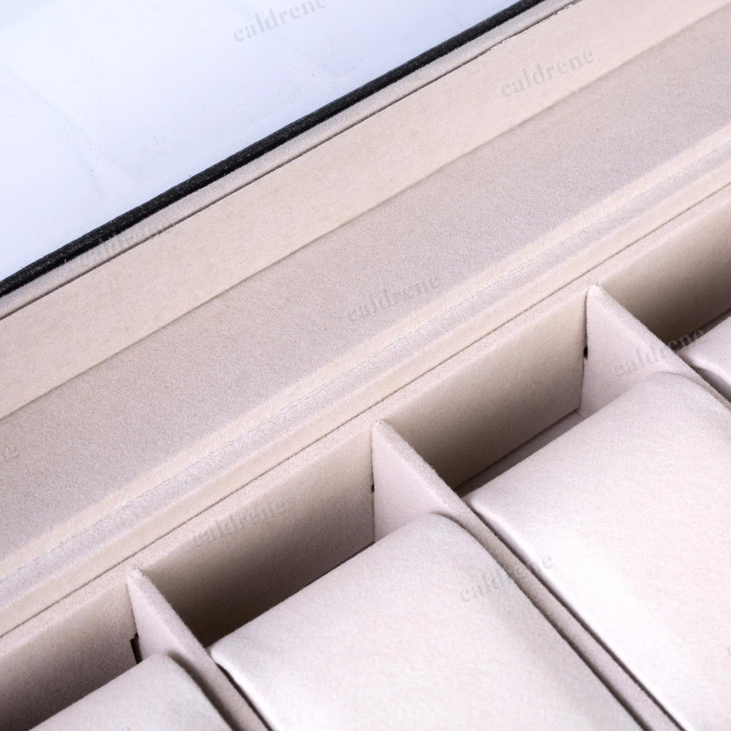 20-Slot Leather Watch Box with Glass Top – view 8