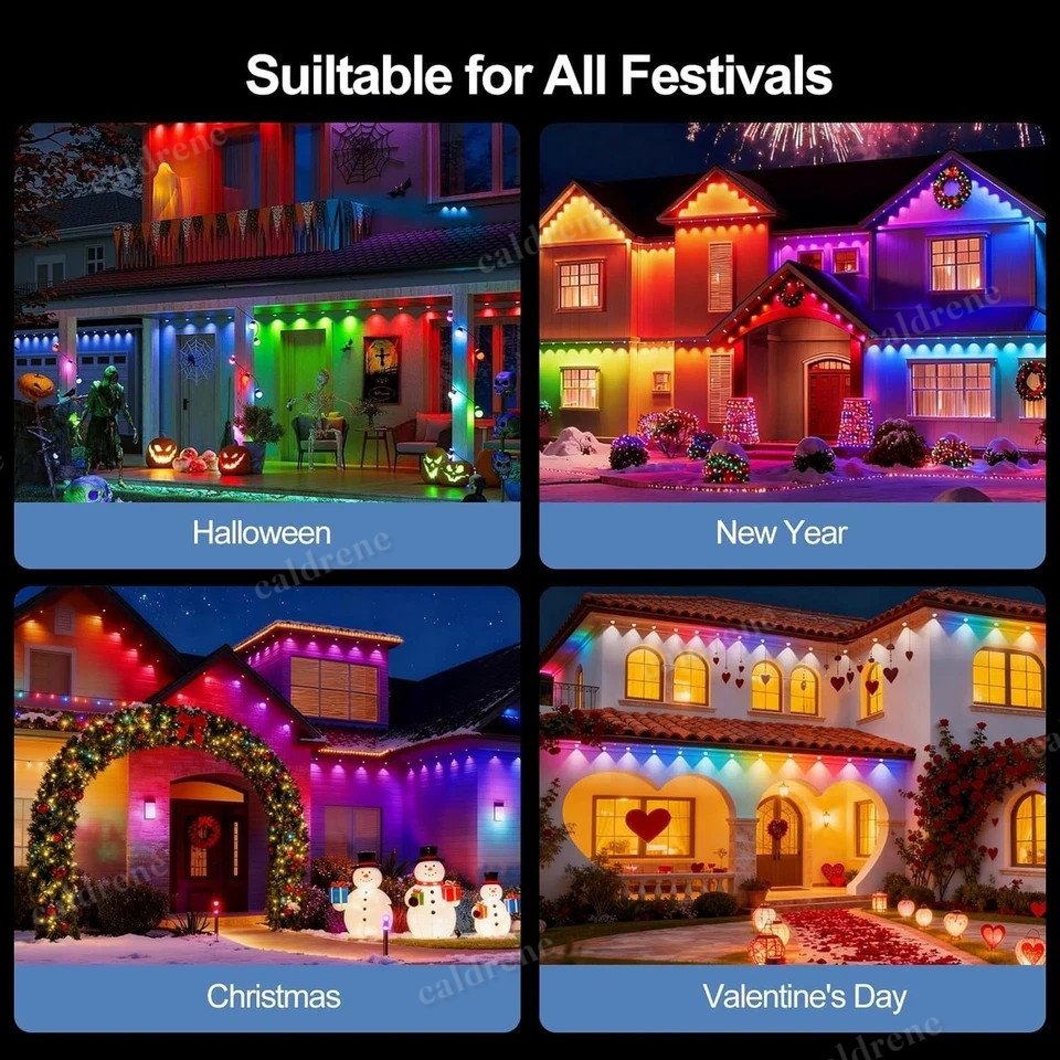 200 FT Permanent Outdoor RGB Eave Lights with App and Remote – view 6