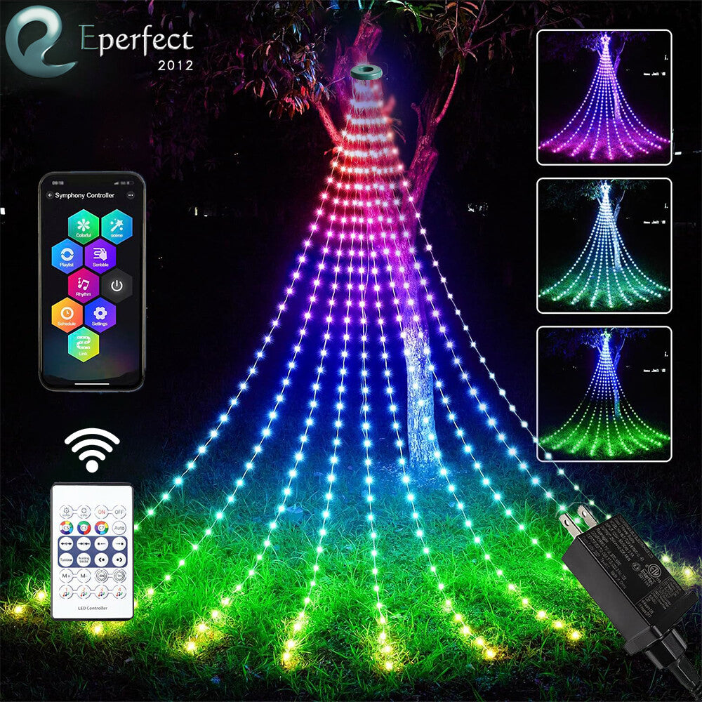 200 LED Christmas Tree Waterfall Lights, Color Changing