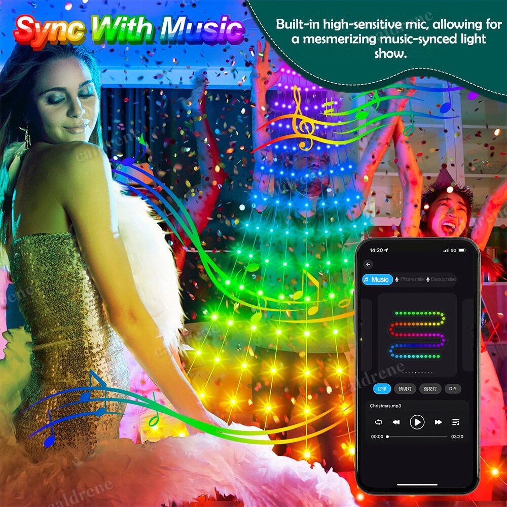 200 LED Christmas Tree Waterfall Lights, Color Changing – view 8