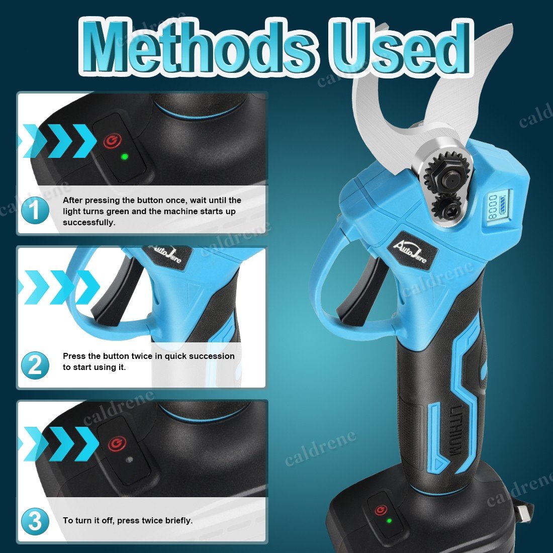 21V Cordless Electric Pruning Shears with 2 Batteries – view 5