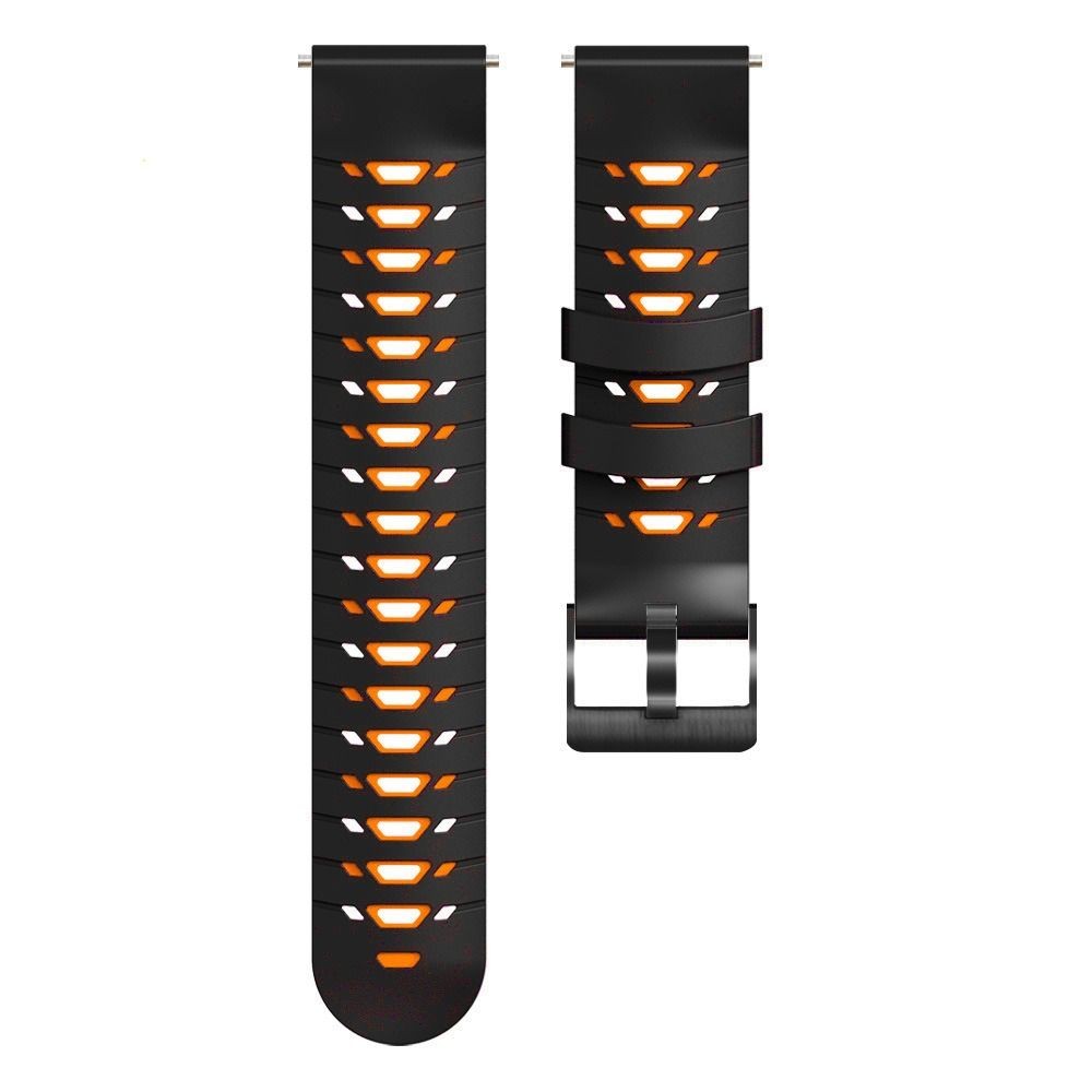 22mm Silicone Sports Smart Watch Strap for C20 Pro – black&orange