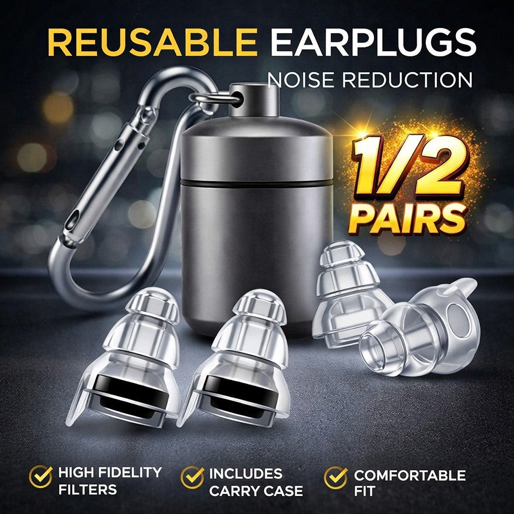 24dB High Fidelity Concert Earplugs for Musicians and Festivals