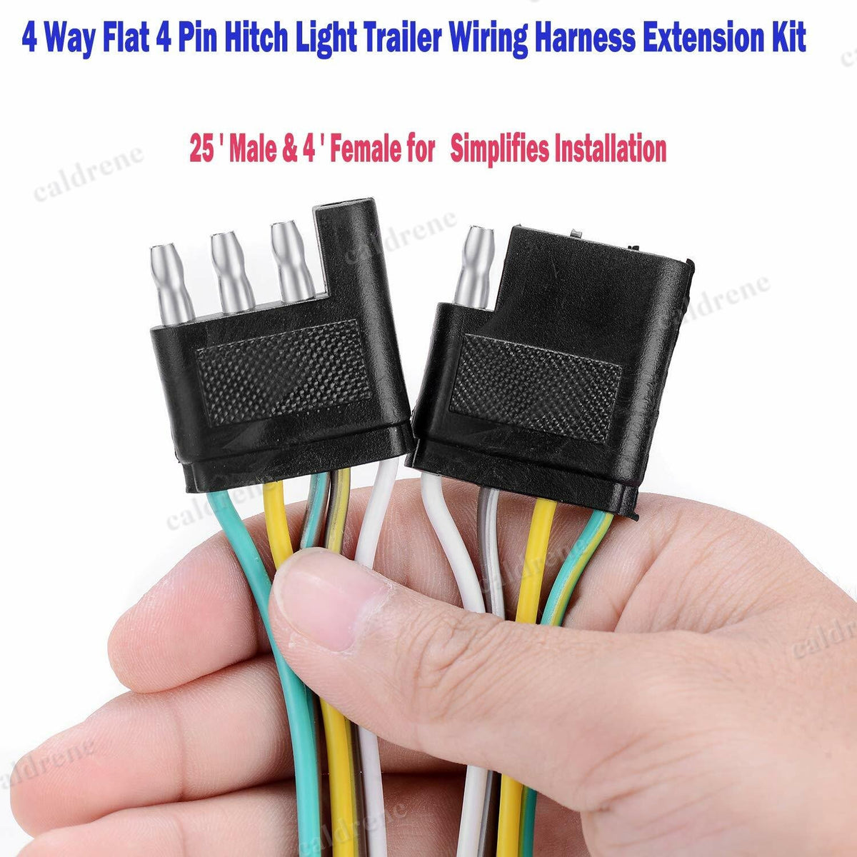 25 Foot 4-Way Flat Trailer Wiring Harness Extension Kit – view 2