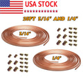 25ft Copper Nickel Brake Line Tubing Kit with 32 Fittings, 1/4 and 3/16