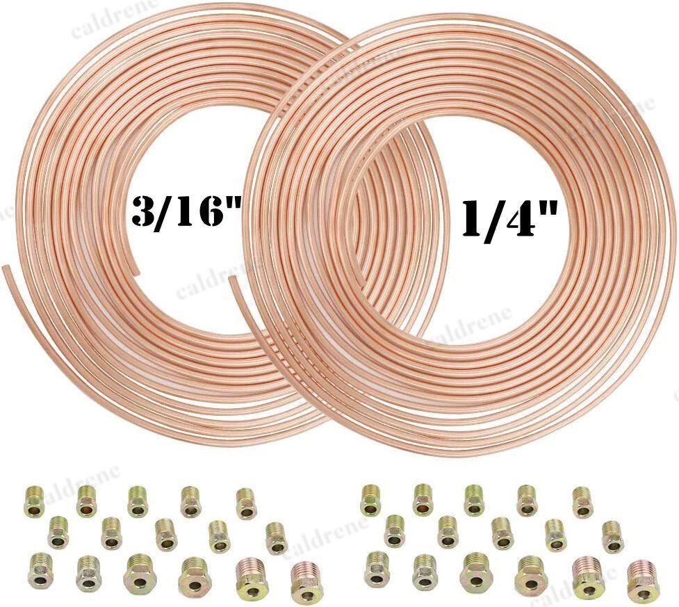 25ft Copper Nickel Brake Line Tubing Kit with 32 Fittings, 1/4 and 3/16 – view 2